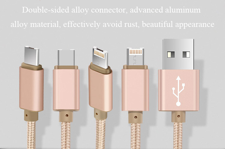 4 in 1 iPhone Android Luxe Snelle Opladen Data Sync kabel