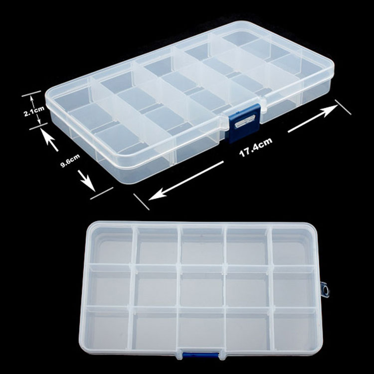15 Slots Verstelbare Opbergdozen Plastic Opbergdozen 