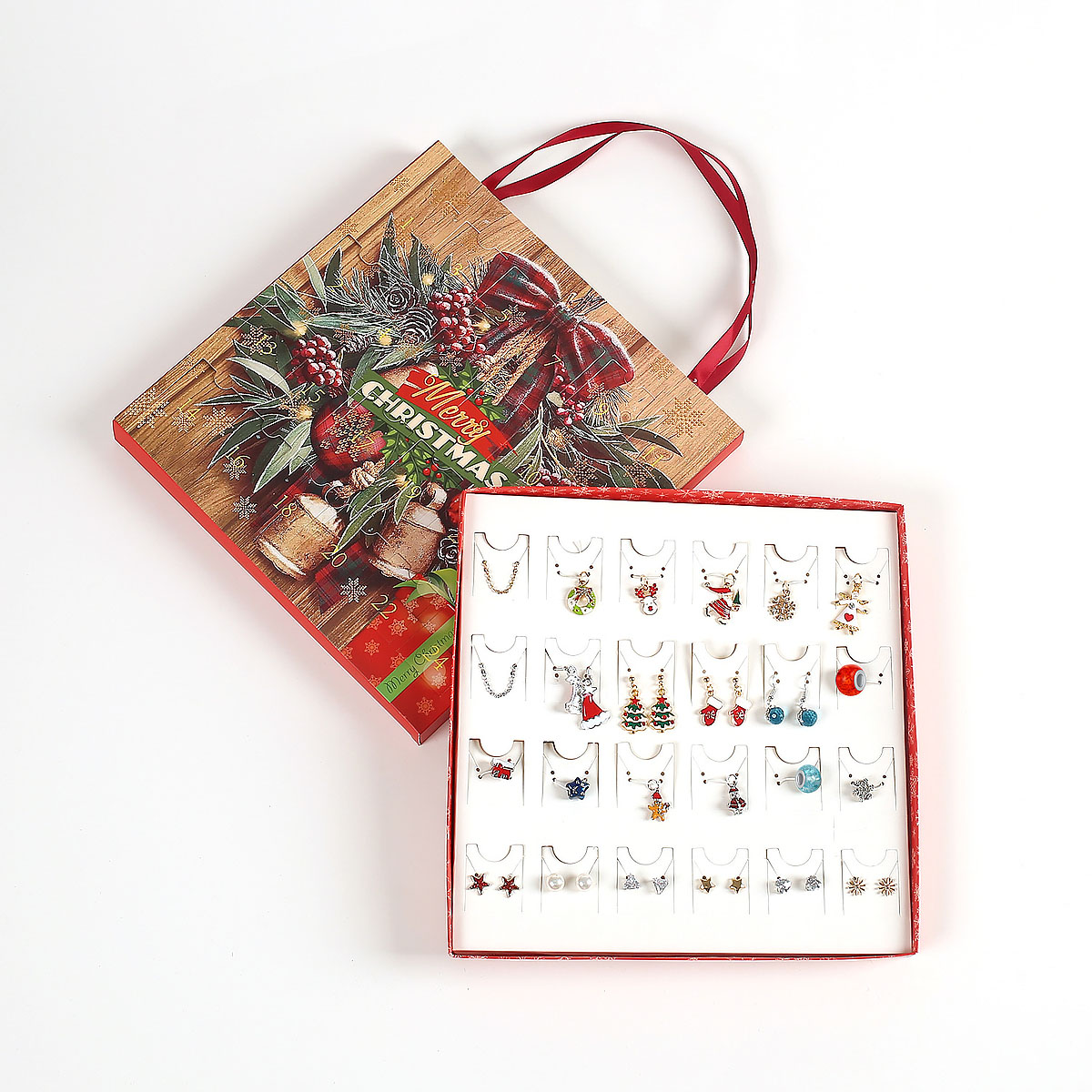 24 in 1 kerst geschenkdoos ketting Oorhaak Oorbellen creatief eenvoudige