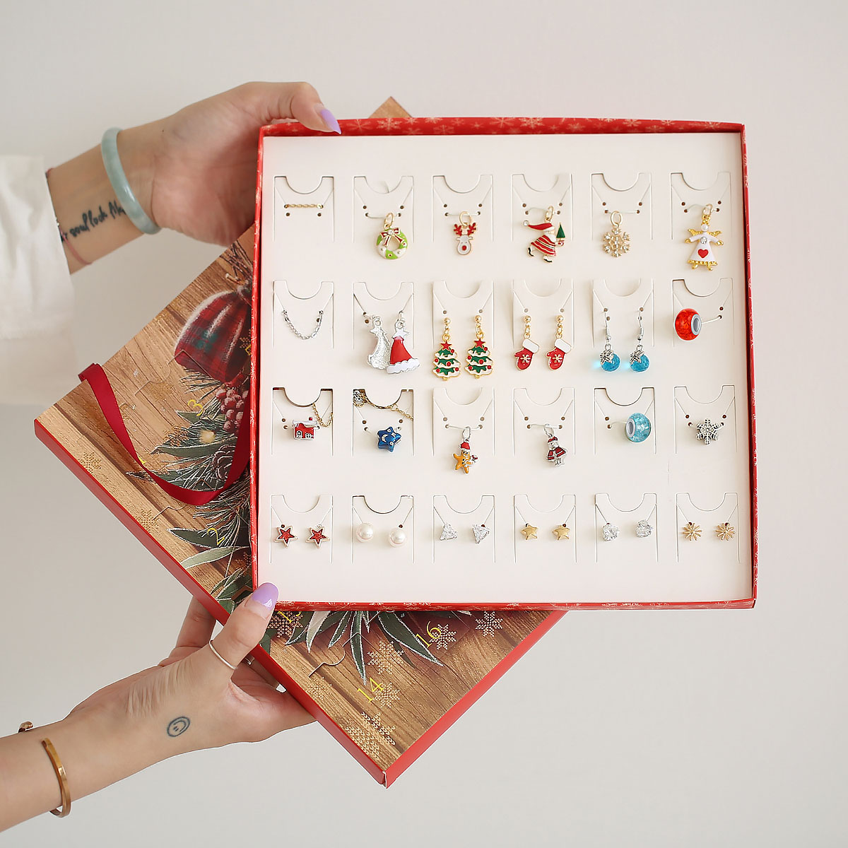 24 in 1 kerst geschenkdoos ketting Oorhaak Oorbellen creatief eenvoudige