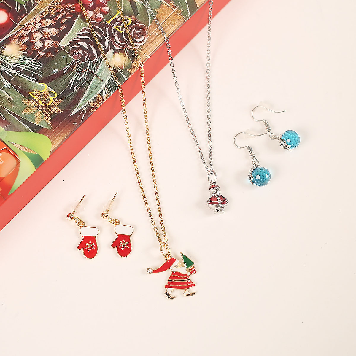 24 in 1 kerst geschenkdoos ketting Oorhaak Oorbellen creatief eenvoudige
