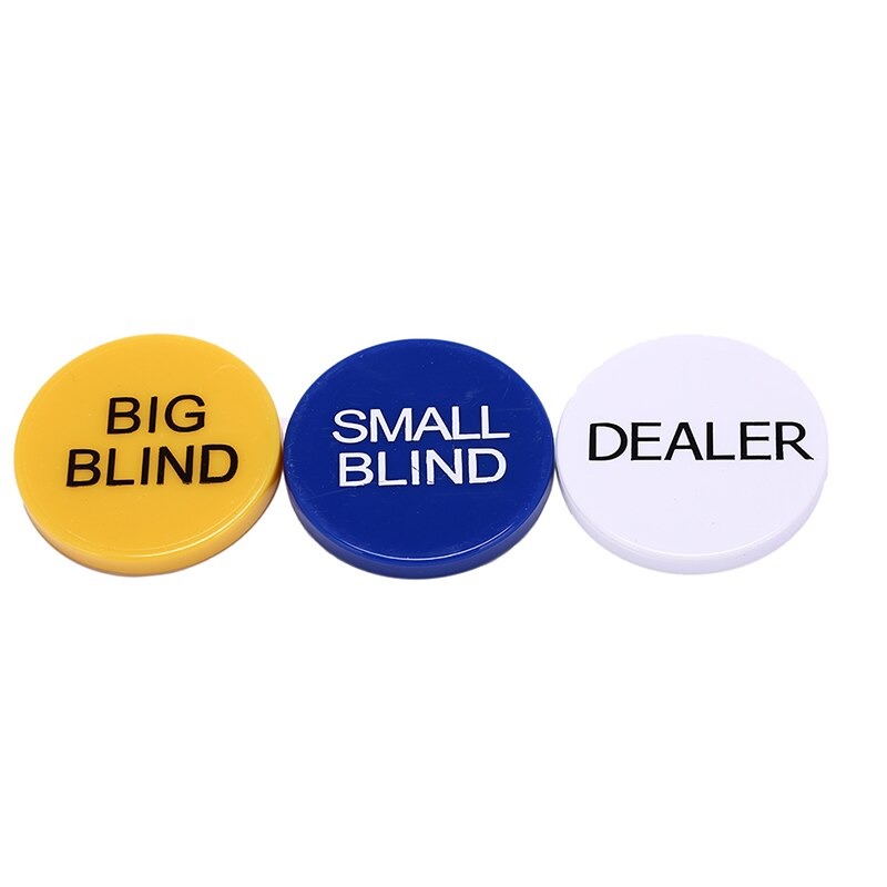 3 stks 5cm Kleine Big Blind Dealer Set voor Party Casino Poker