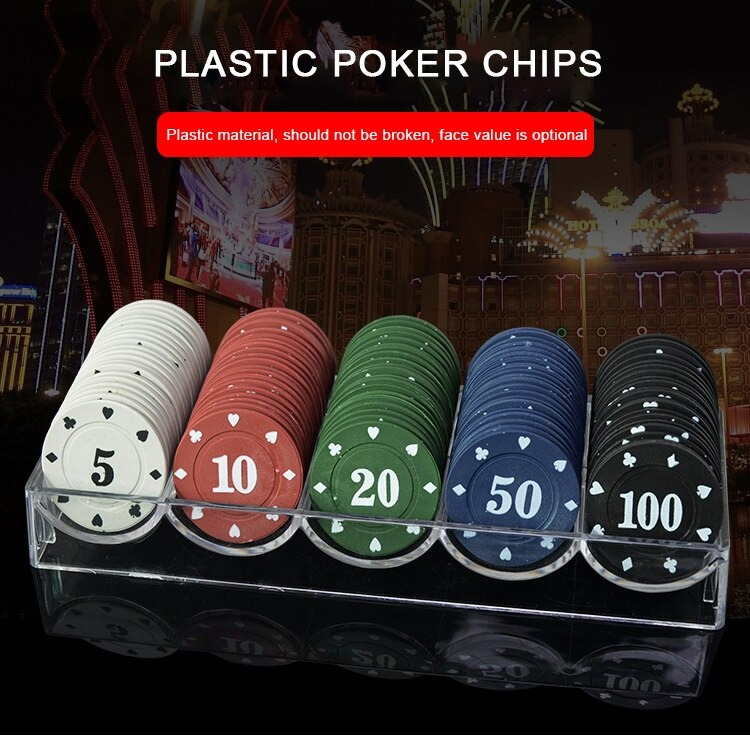 100Pcs Texas Poker Chip Tellen Bingo Chips Sets Casino Card Game waarden 1 2 5 10 20
