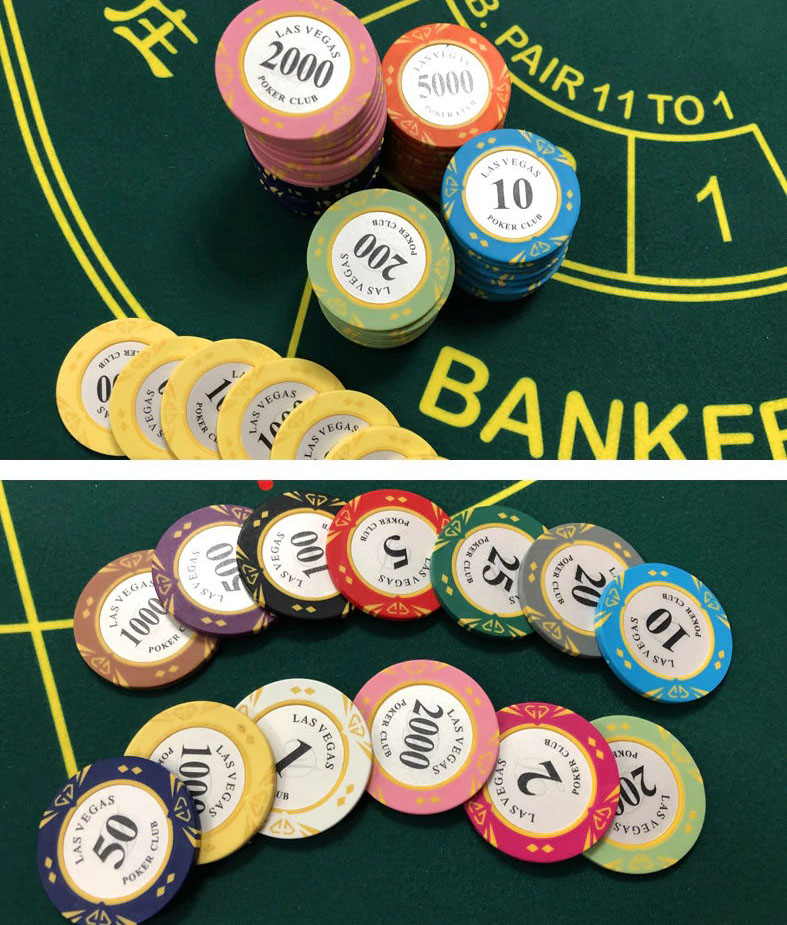 5 stuk Professionele Upscale Klei Casino Texas Poker Chips 14G waarde 1 2 5 10 20