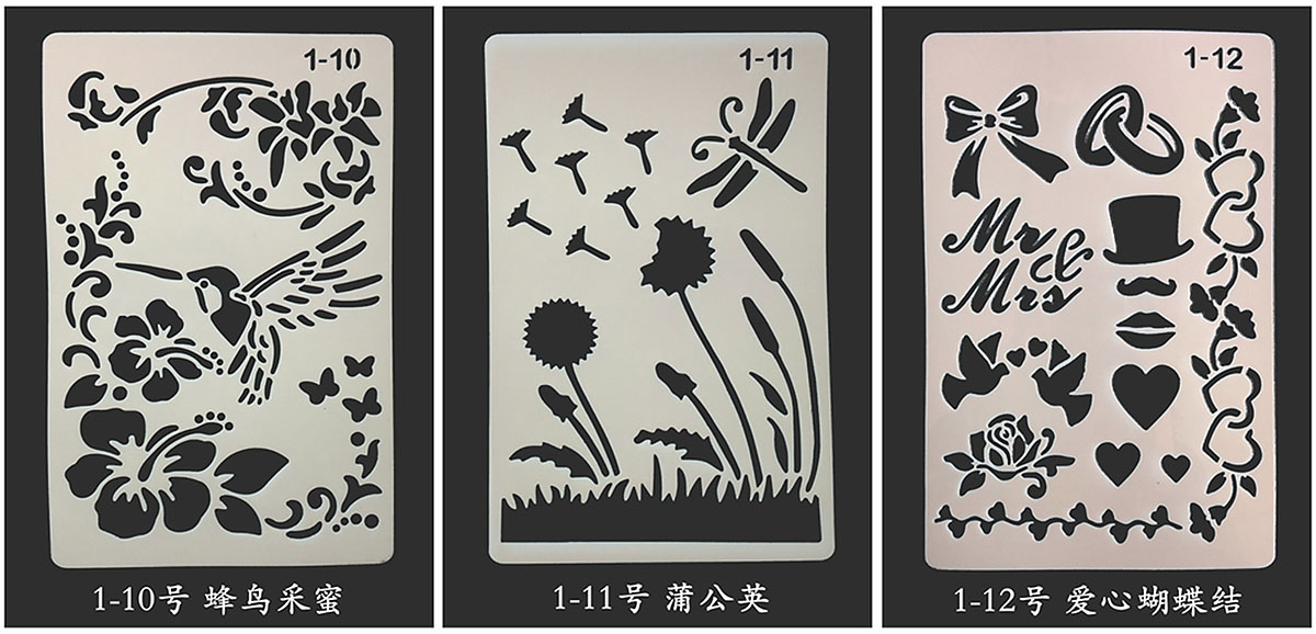 12 in 1 Kaart DIY Album Masking Spray Geschilderd Template Tekening Stencils Schilderen Scrapbooking Card 