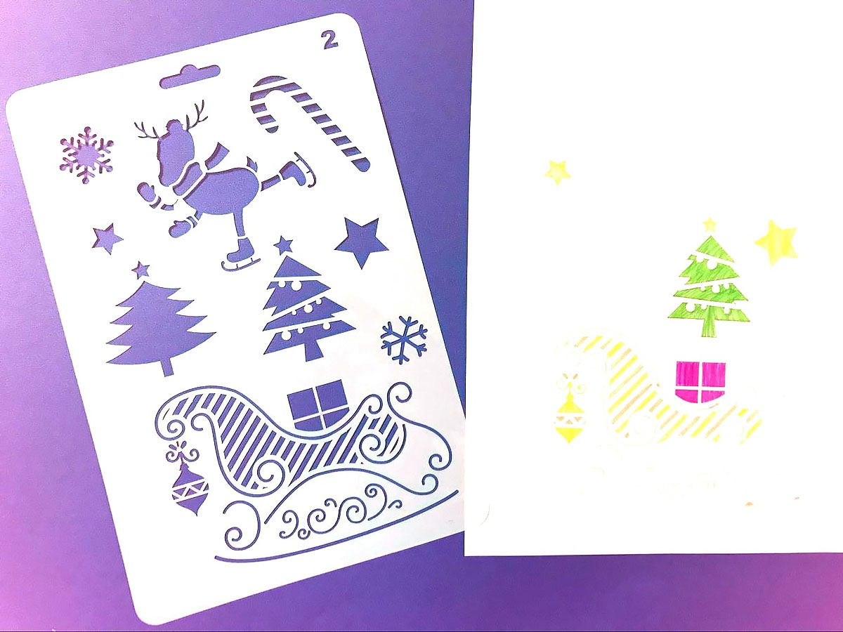 12 in 1 Kerst serie Kaart DIY Album Masking Spray Geschilderd Template Tekening Stencils Schilderen Scrapbooking Card 