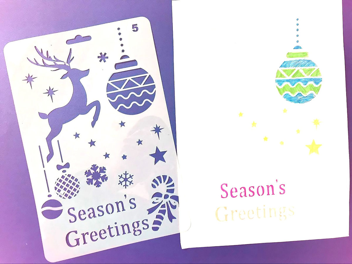 12 in 1 Kerst serie Kaart DIY Album Masking Spray Geschilderd Template Tekening Stencils Schilderen Scrapbooking Card 