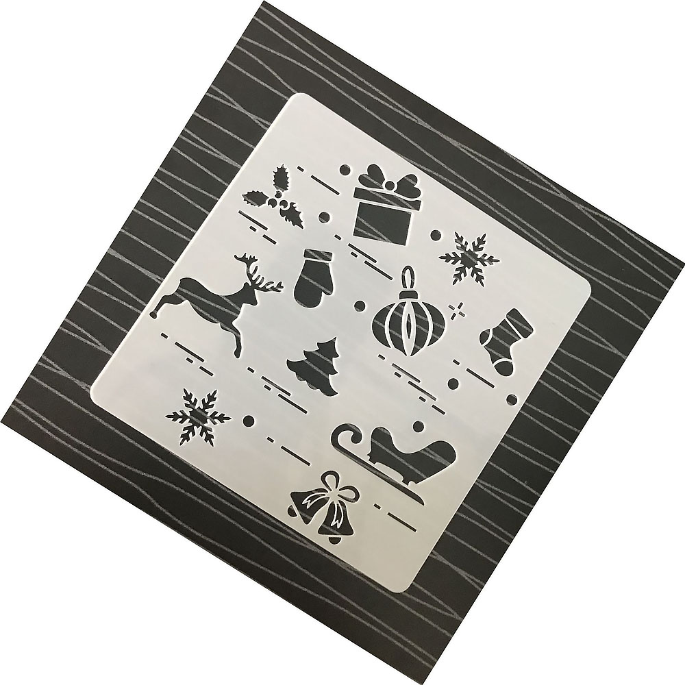 12 in 1 Kerst serie Kaart 13x13cm DIY Album Masking Spray Geschilderd Template Tekening Stencils Schilderen Scrapbooking Card 