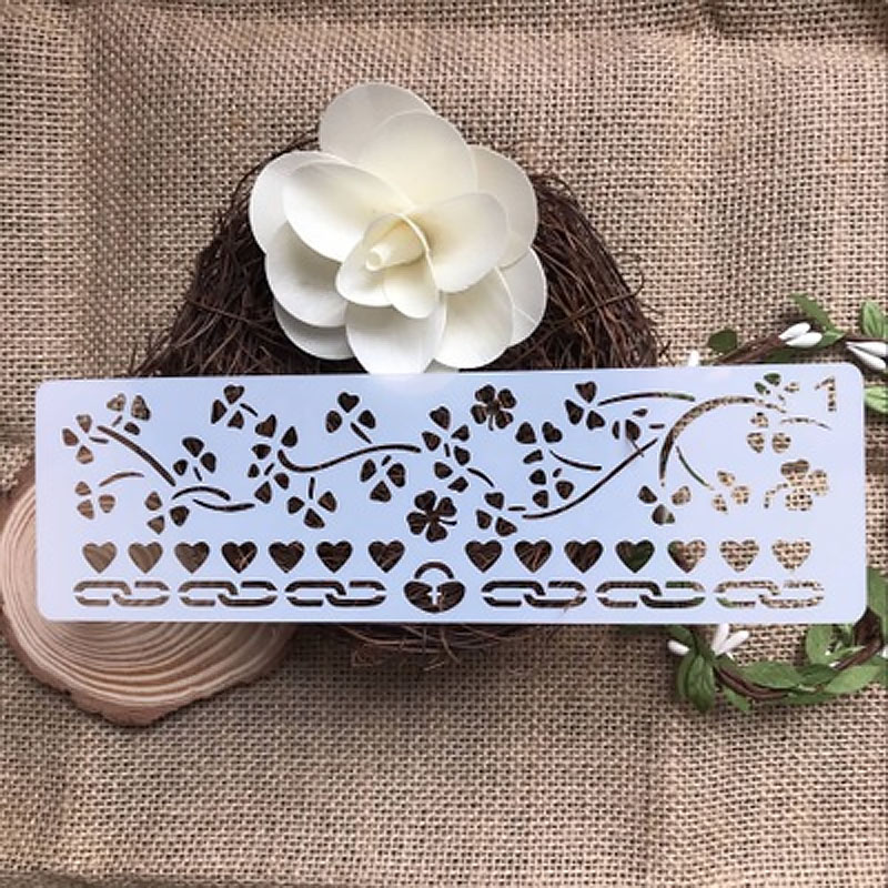 12 in 1 Kaart DIY Album Masking Spray Geschilderd Template Tekening Stencils Schilderen Scrapbooking Card Lace ruler 