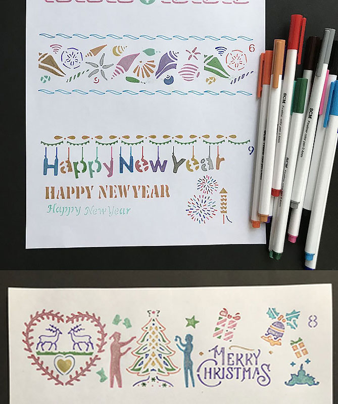 12 in 1 Kaart DIY Album Masking Spray Geschilderd Template Tekening Stencils Schilderen Scrapbooking Card Lace ruler 