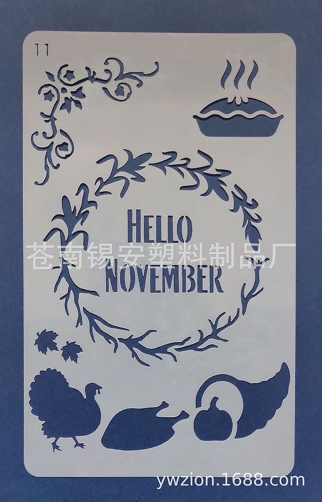13 in 1 Kaart DIY Album Masking Spray Geschilderd Template Tekening Stencils Schilderen Scrapbooking Card Maand