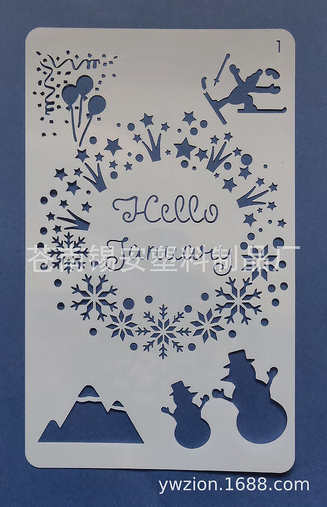 13 in 1 Kaart DIY Album Masking Spray Geschilderd Template Tekening Stencils Schilderen Scrapbooking Card Maand