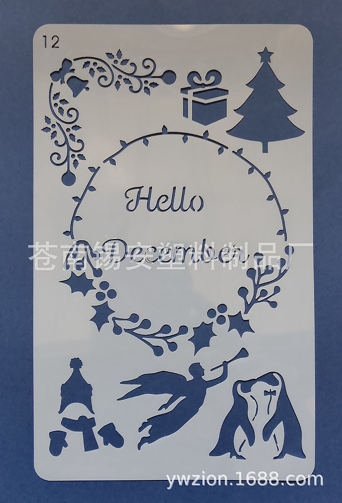 13 in 1 Kaart DIY Album Masking Spray Geschilderd Template Tekening Stencils Schilderen Scrapbooking Card Maand