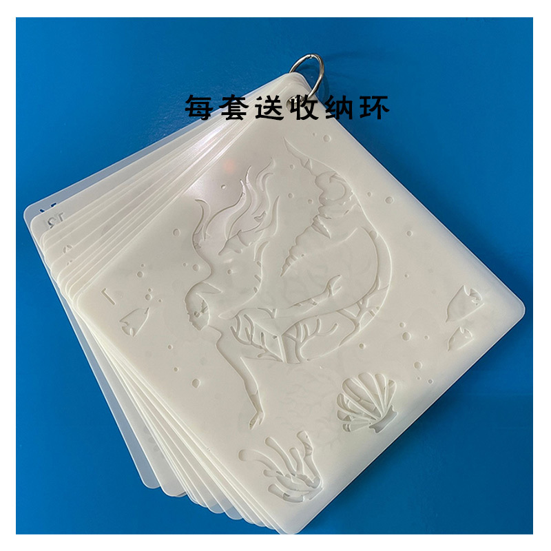 16 in 1 Kaart DIY Album Masking Spray Geschilderd Template Tekening Stencils Schilderen Scrapbooking Card Oceaan
