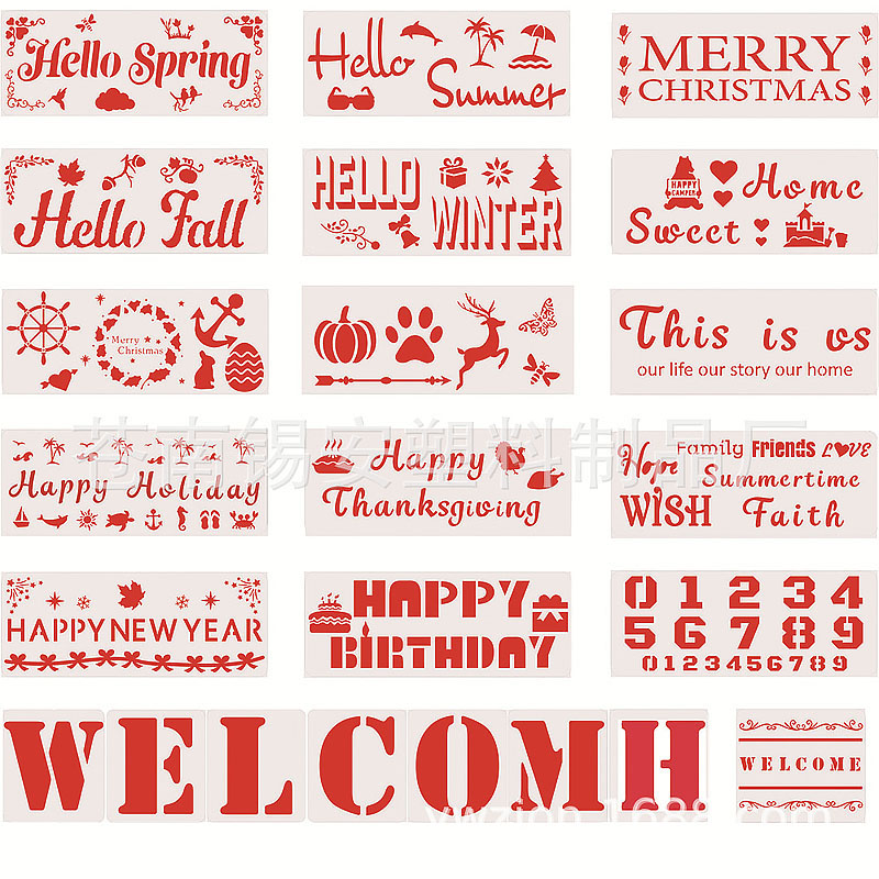 23 in 1 Kaart DIY Album Masking Spray Geschilderd Template Tekening Stencils Schilderen Scrapbooking Card Home Feest