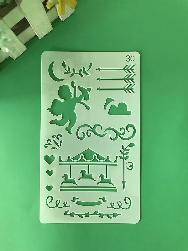 30 in 1 Kaart DIY Album Masking Spray Geschilderd Template Tekening Stencils Schilderen Scrapbooking Card 