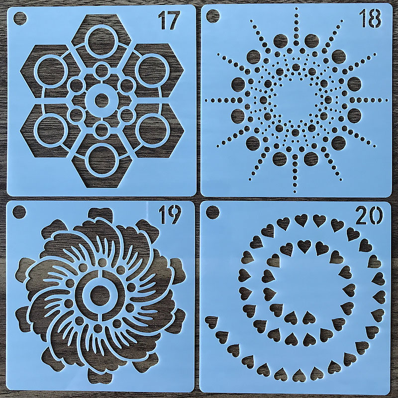 56 in 1 Kaart DIY Album Masking Spray Geschilderd Template Tekening Stencils Schilderen Scrapbooking Card Mandala