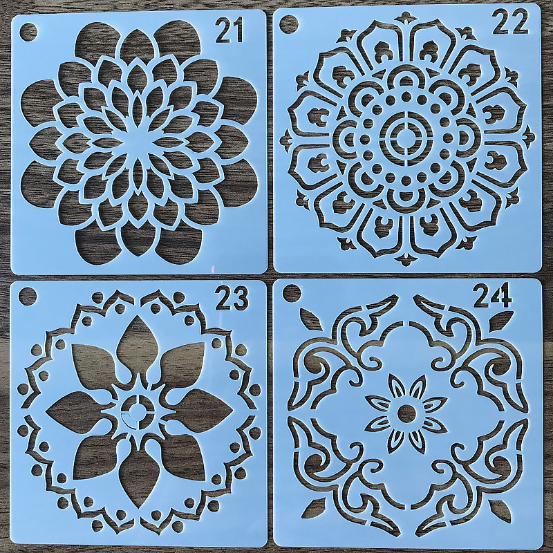 56 in 1 Kaart DIY Album Masking Spray Geschilderd Template Tekening Stencils Schilderen Scrapbooking Card Mandala
