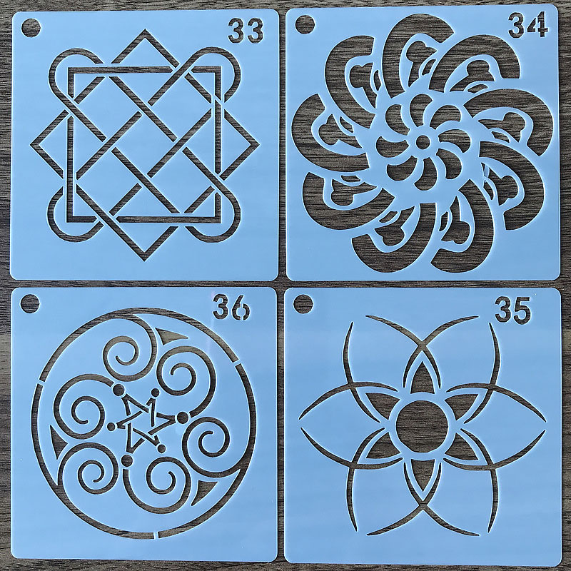 56 in 1 Kaart DIY Album Masking Spray Geschilderd Template Tekening Stencils Schilderen Scrapbooking Card Mandala