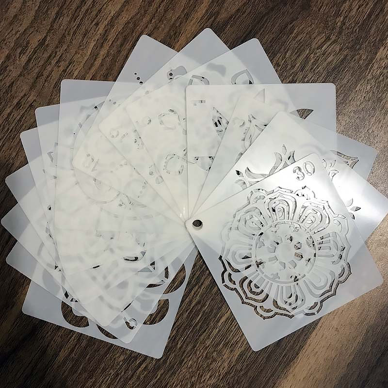 56 in 1 Kaart DIY Album Masking Spray Geschilderd Template Tekening Stencils Schilderen Scrapbooking Card Mandala