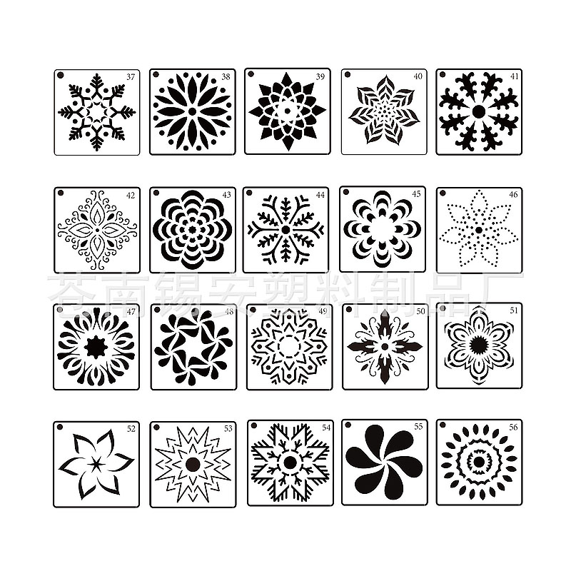 56 in 1 Kaart DIY Album Masking Spray Geschilderd Template Tekening Stencils Schilderen Scrapbooking Card Mandala