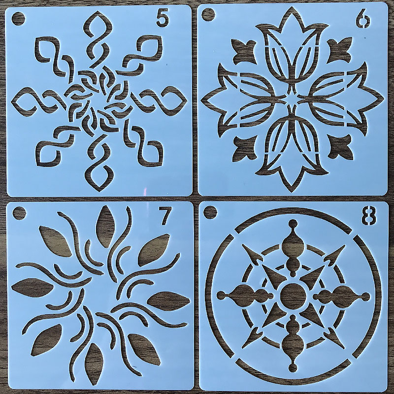 56 in 1 Kaart DIY Album Masking Spray Geschilderd Template Tekening Stencils Schilderen Scrapbooking Card Mandala