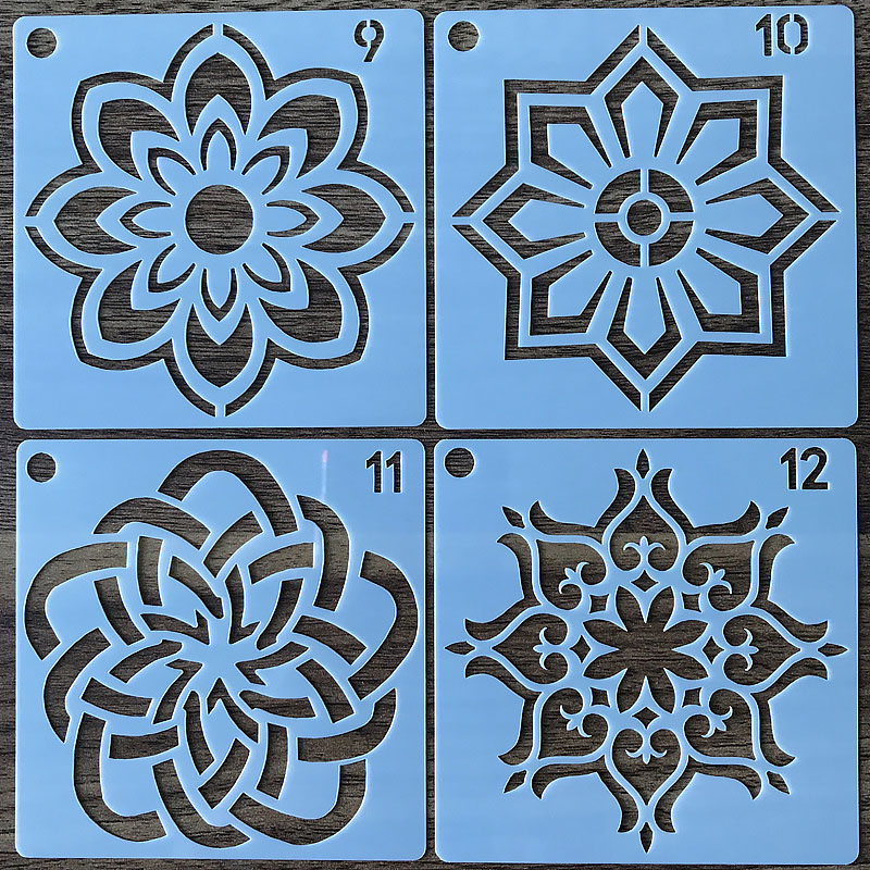 56 in 1 Kaart DIY Album Masking Spray Geschilderd Template Tekening Stencils Schilderen Scrapbooking Card Mandala