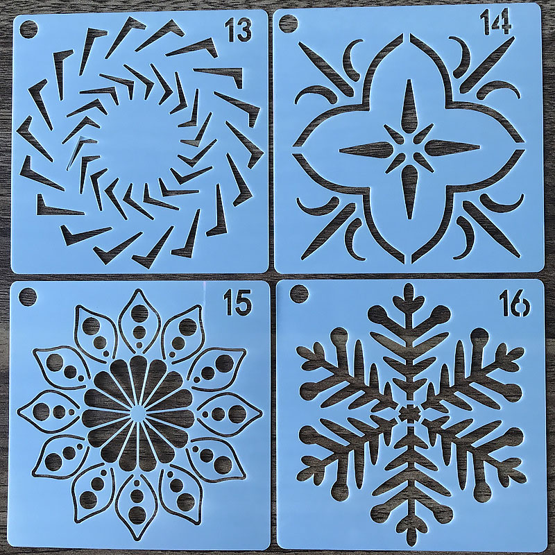 56 in 1 Kaart DIY Album Masking Spray Geschilderd Template Tekening Stencils Schilderen Scrapbooking Card Mandala