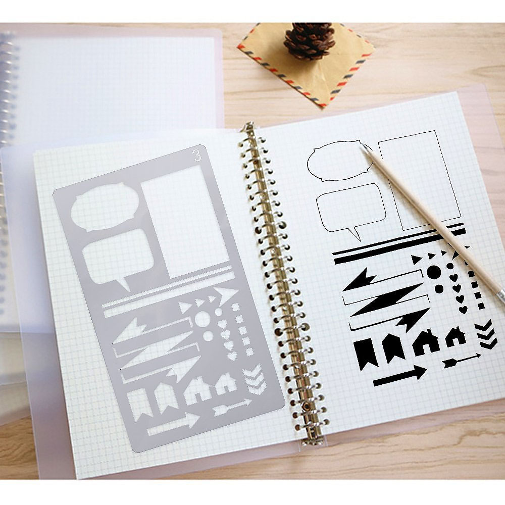 12 in 1 Kaart DIY Album Masking Spray Geschilderd Template Tekening Stencils Schilderen Scrapbooking Card 