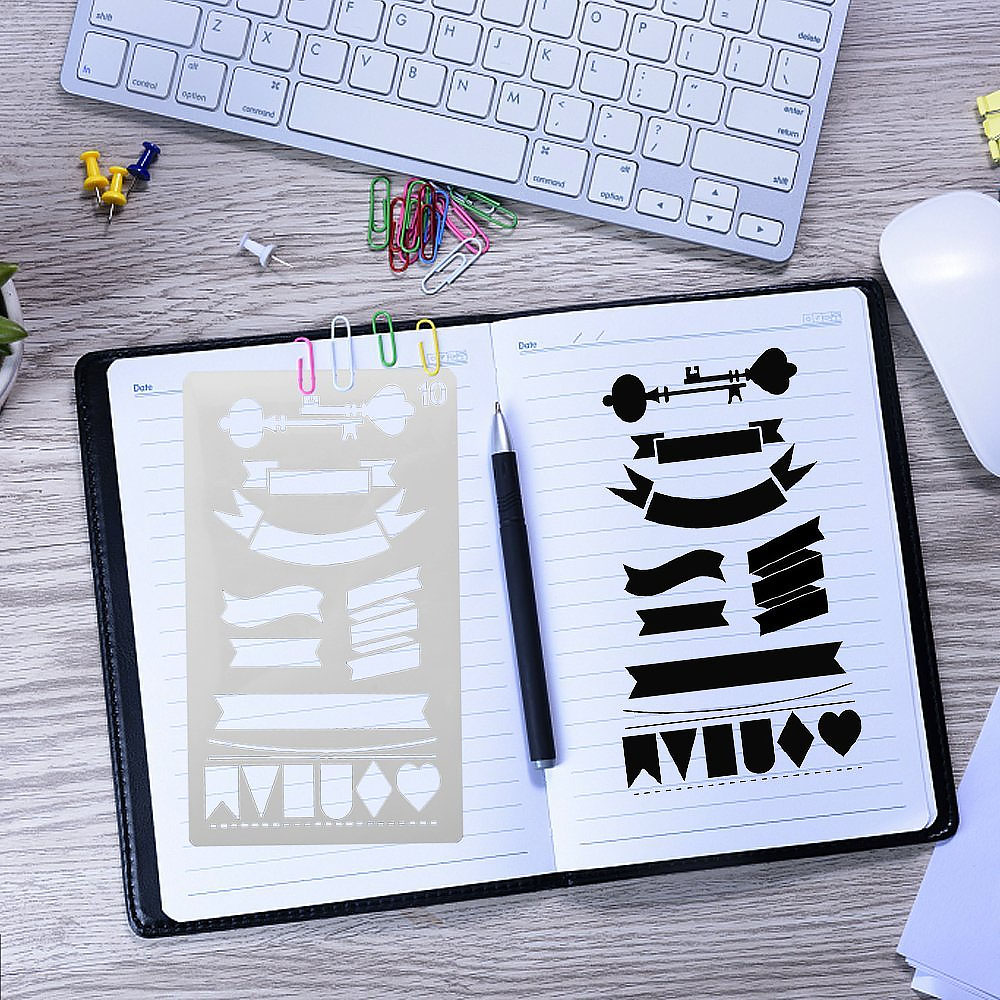12 in 1 Kaart DIY Album Masking Spray Geschilderd Template Tekening Stencils Schilderen Scrapbooking Card 