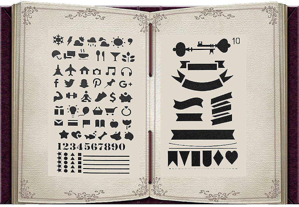 8 in 1 Kaart DIY Album Masking Spray Geschilderd Template Tekening Stencils Schilderen Scrapbooking Card 