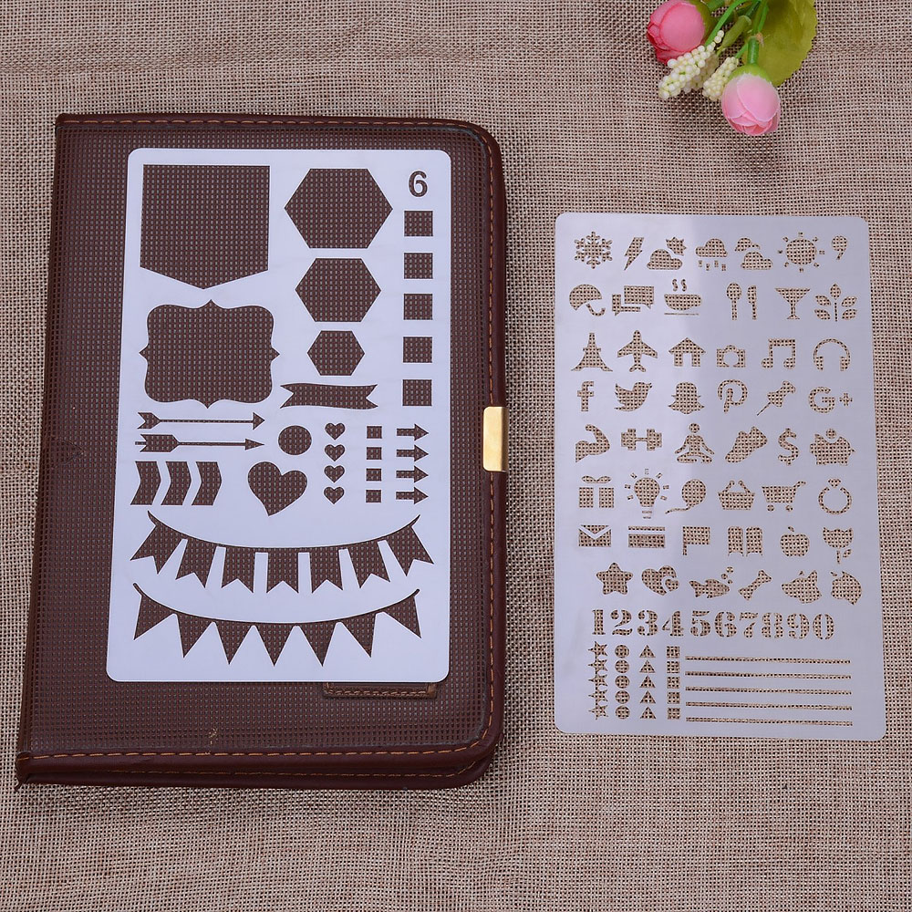 12 in 1 Kaart DIY Album Masking Spray Geschilderd Template Tekening Stencils Schilderen Scrapbooking Card 