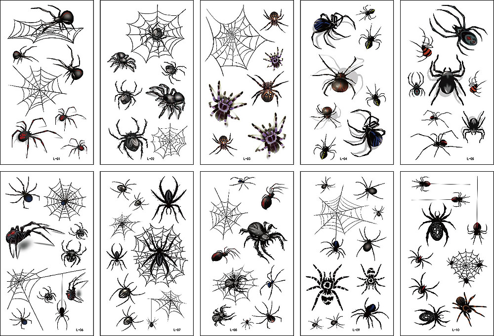 10 stuk Tattoo Sticker Gezicht Hand Cartoon Nep Tatoo Tijdelijke Waterdichte Taty model LS Spin