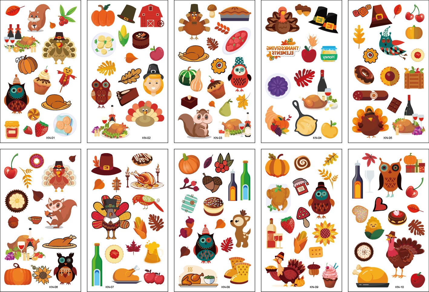10 stuk Tattoo Sticker Gezicht Hand Cartoon Nep Tatoo Tijdelijke Waterdichte Taty model KN Thanksgiving Day