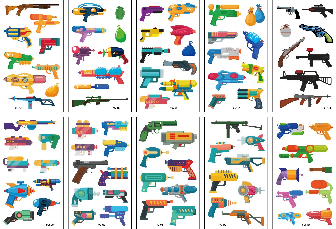 10 stuk Tattoo Sticker Gezicht Hand Cartoon Nep Tatoo Tijdelijke Waterdichte Taty model YQ Speelgoed geweer