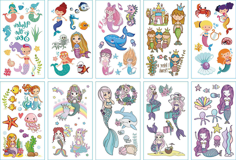 10 stuk Tattoo Sticker Gezicht Hand Cartoon Nep Tatoo Tijdelijke Waterdichte Taty model G Meermin
