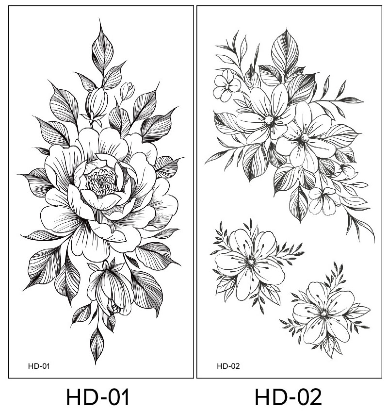 2 stuk XL Tattoo Sticker Gezicht Hand Mooie Body Art Nep Tatoo Tijdelijke Waterdichte Taty model HD0102