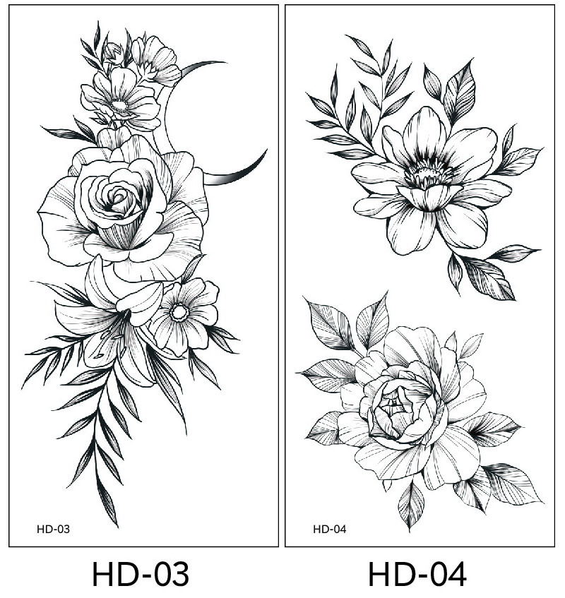 2 stuk XL Tattoo Sticker Gezicht Hand Mooie Body Art Nep Tatoo Tijdelijke Waterdichte Taty model HD0304