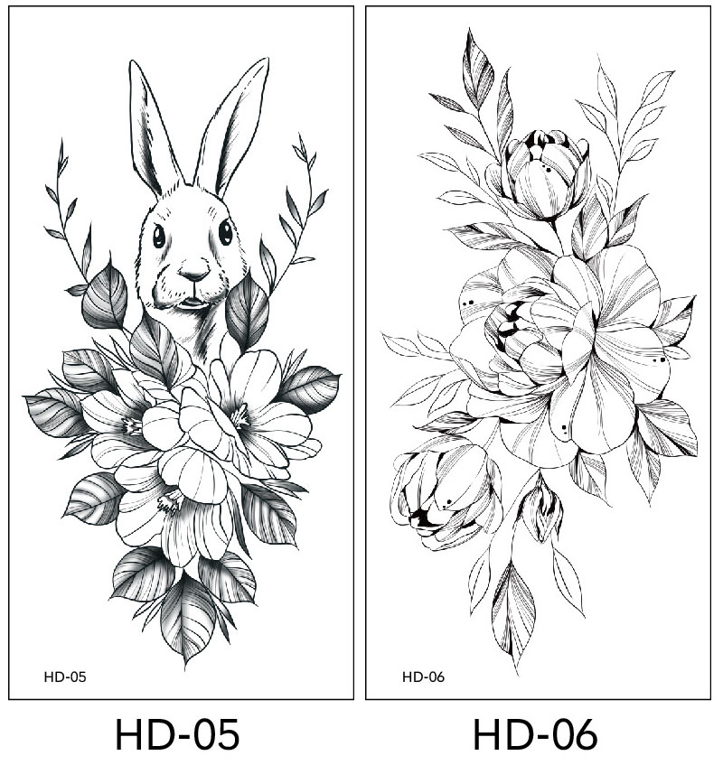 2 stuk XL Tattoo Sticker Gezicht Hand Mooie Body Art Nep Tatoo Tijdelijke Waterdichte Taty model HD0506