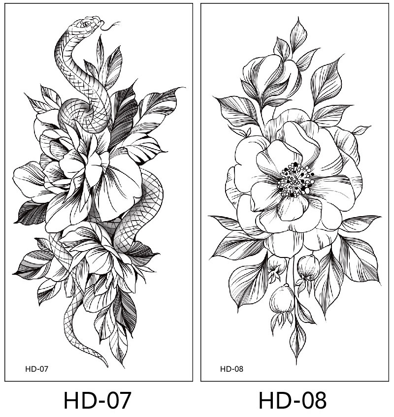 2 stuk XL Tattoo Sticker Gezicht Hand Mooie Body Art Nep Tatoo Tijdelijke Waterdichte Taty model HD0708