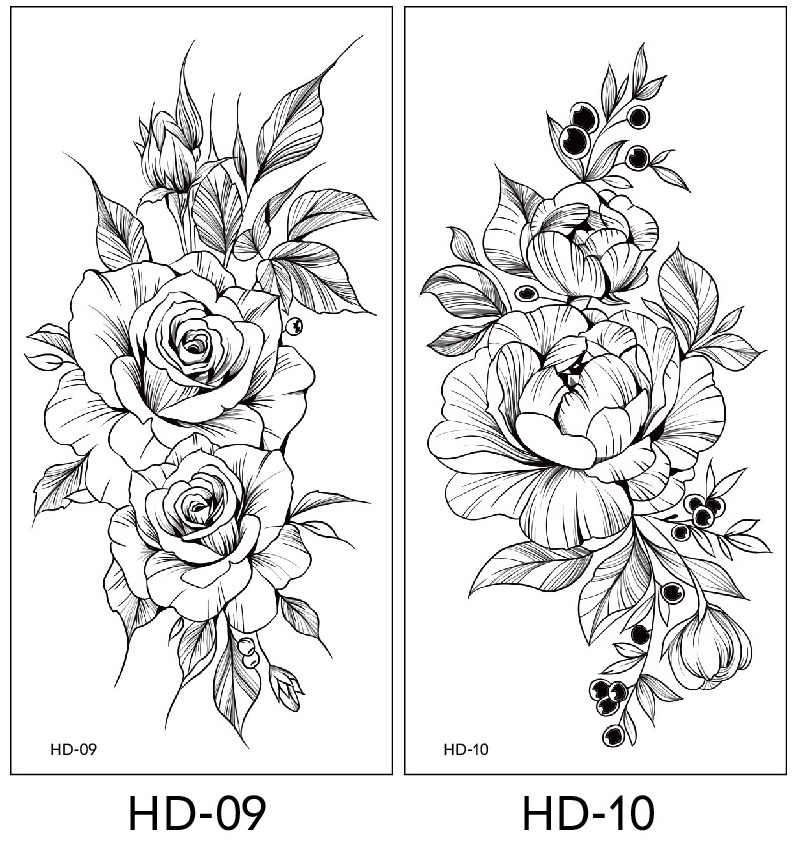 2 stuk XL Tattoo Sticker Gezicht Hand Mooie Body Art Nep Tatoo Tijdelijke Waterdichte Taty model HD0910