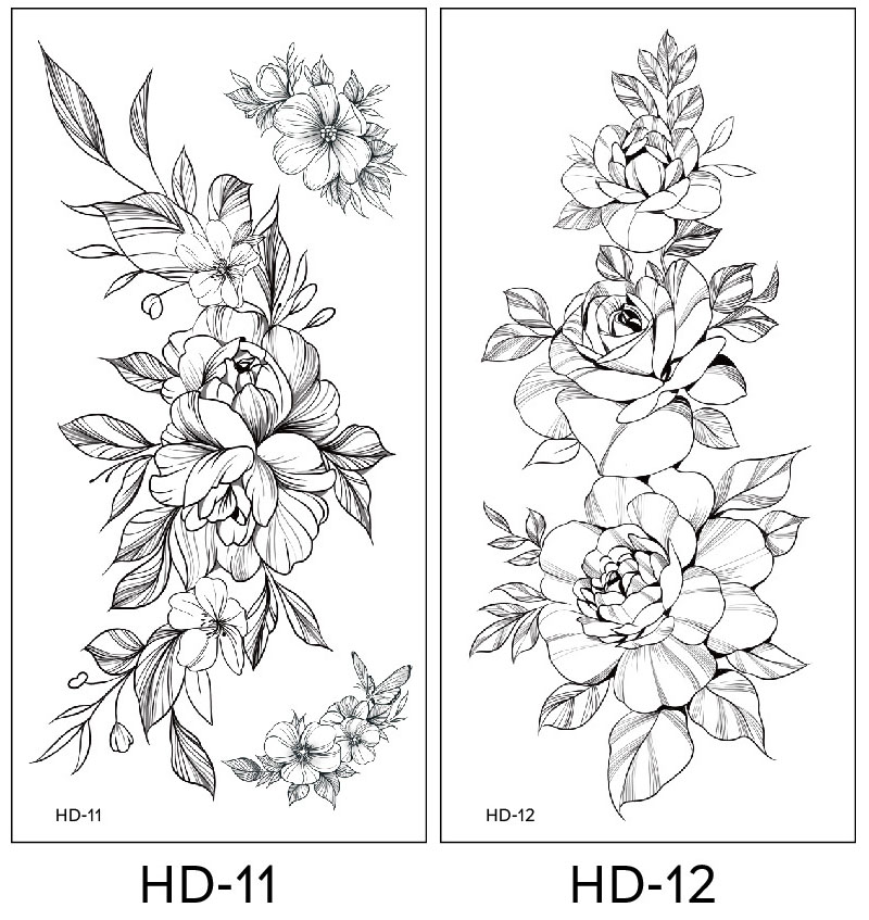 2 stuk XL Tattoo Sticker Gezicht Hand Mooie Body Art Nep Tatoo Tijdelijke Waterdichte Taty model HD1112