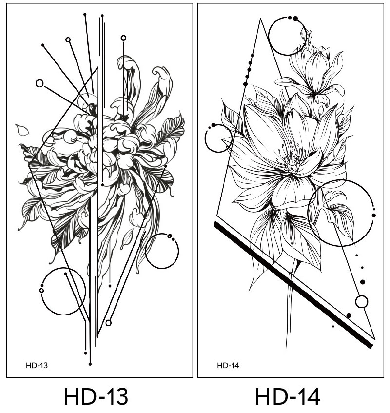 2 stuk XL Tattoo Sticker Gezicht Hand Mooie Body Art Nep Tatoo Tijdelijke Waterdichte Taty model HD1314