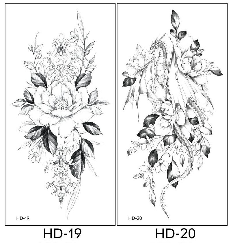 2 stuk XL Tattoo Sticker Gezicht Hand Mooie Body Art Nep Tatoo Tijdelijke Waterdichte Taty model HD1920
