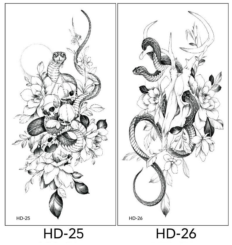 2 stuk XL Tattoo Sticker Gezicht Hand Mooie Body Art Nep Tatoo Tijdelijke Waterdichte Taty model HD2526