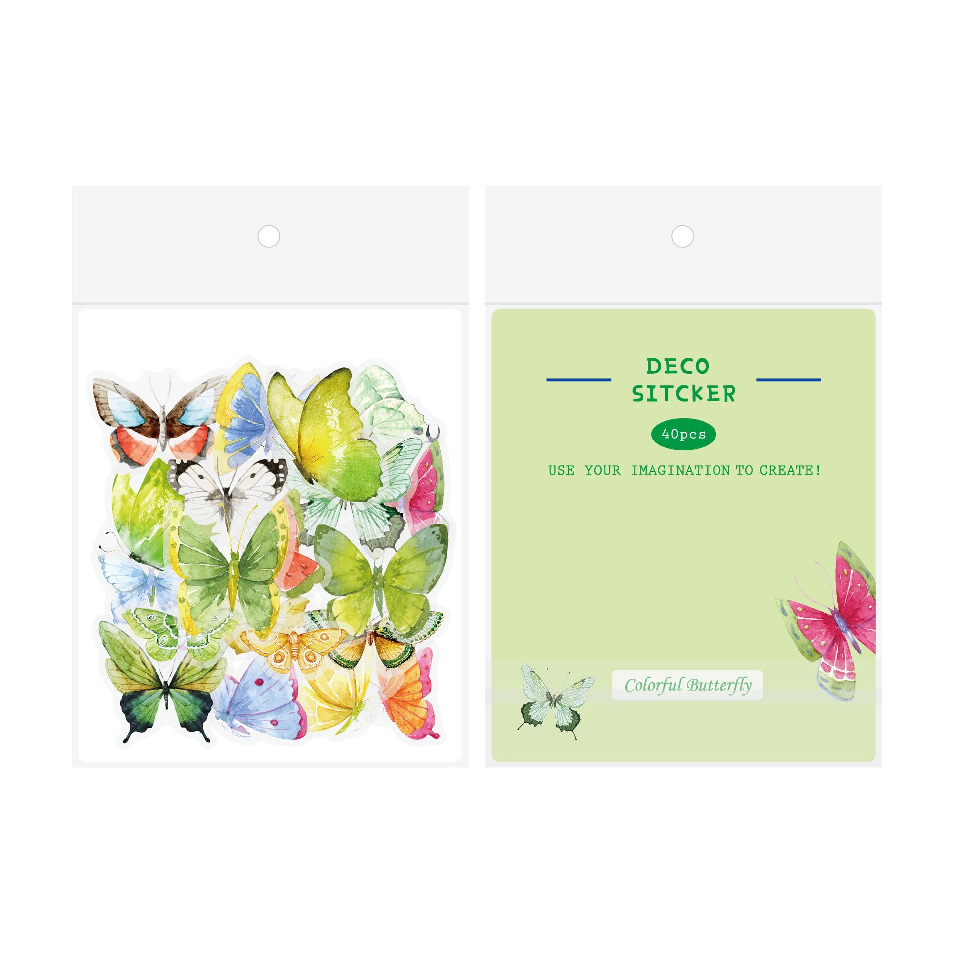 40 stuk kleurrijk vlinder Transparant stickers voor kinderen en volwassenen Beloningsstickers Journal Laptop Telefoon Stickers