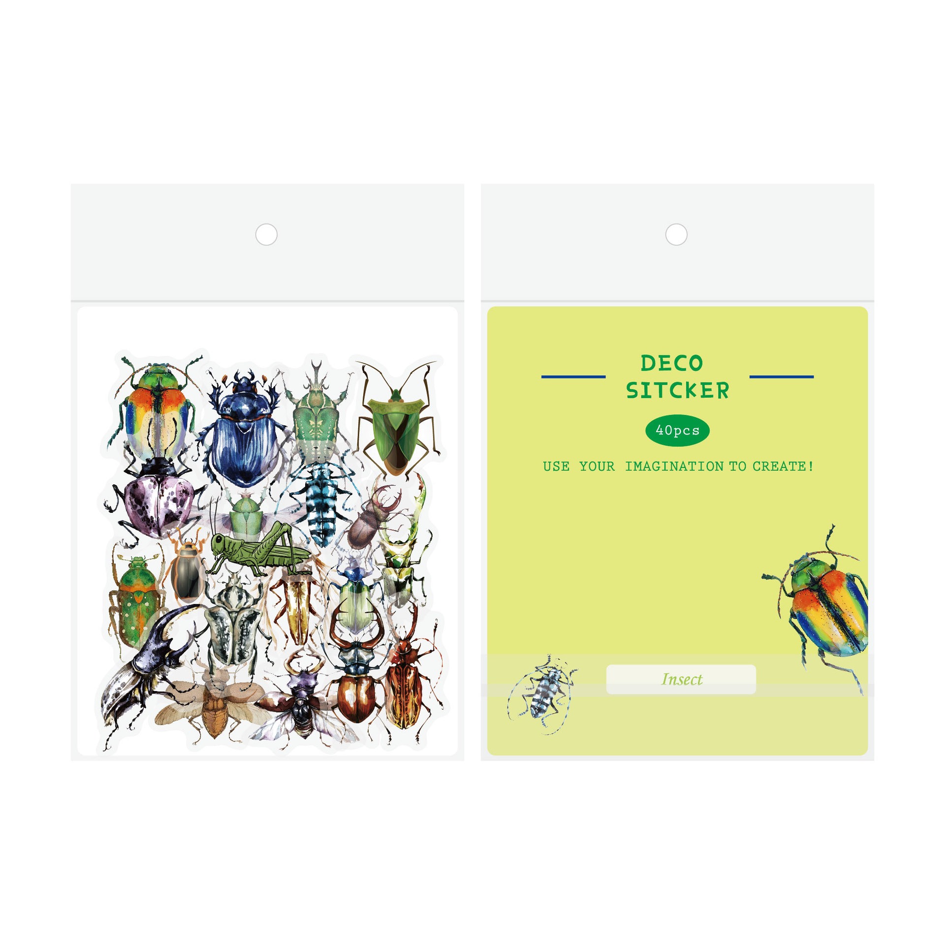 40 stuk insect Transparant stickers voor kinderen en volwassenen Beloningsstickers Journal Laptop Telefoon Stickers