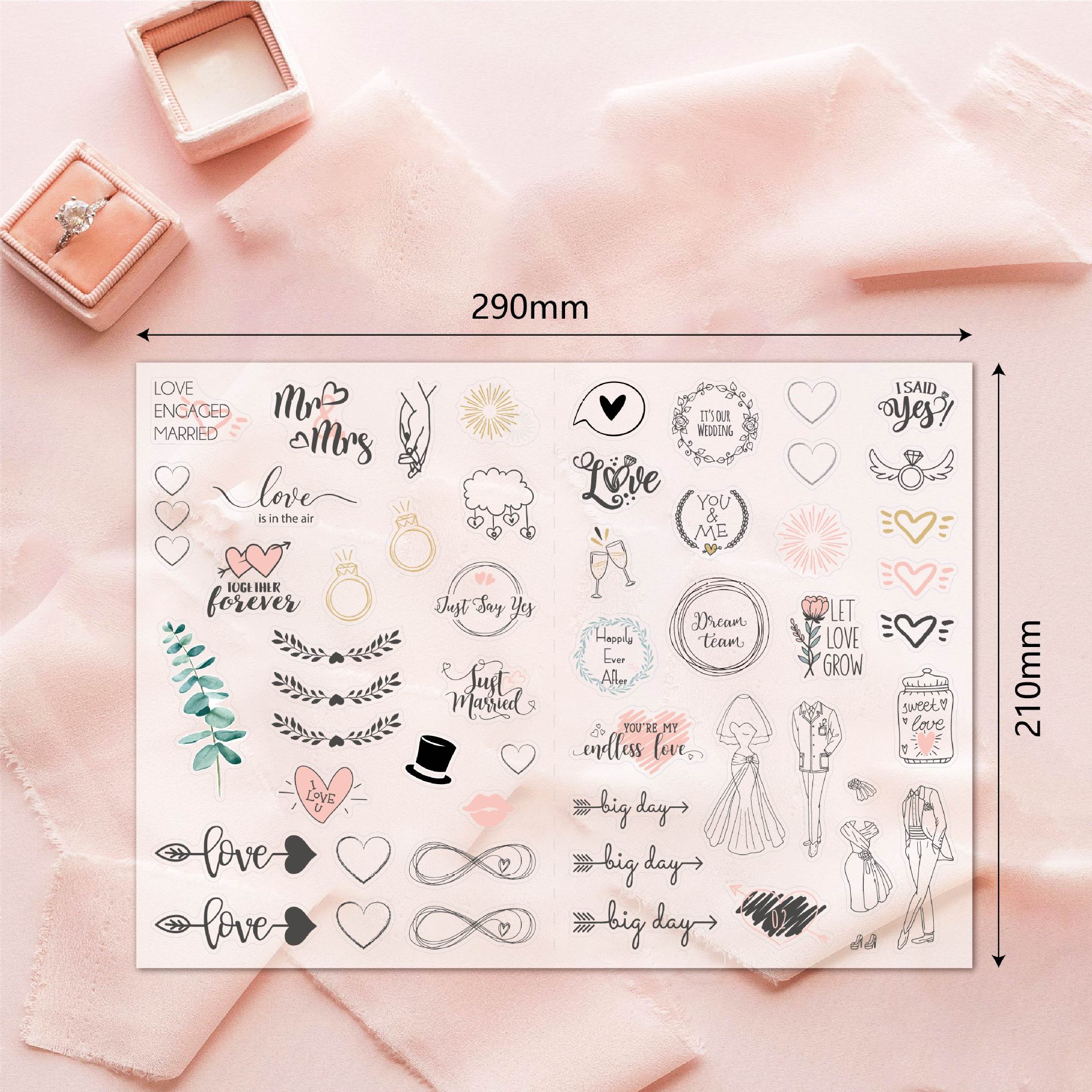 230 stuk bruiloft wedding Cartoon stickers voor kinderen en volwassenen Beloningsstickers Journal Laptop Telefoon Stickers