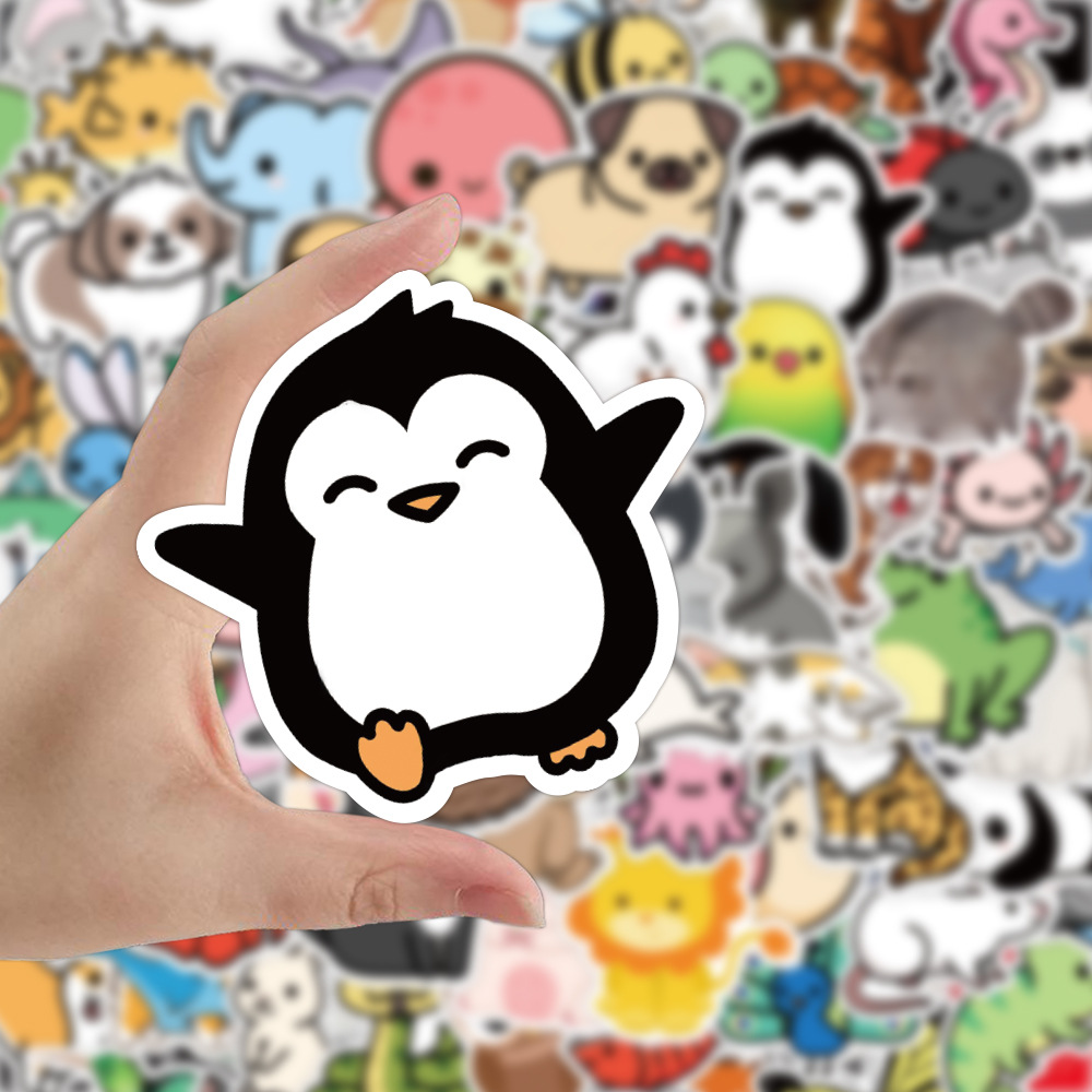 100 stuk dier animal Cartoon stickers voor kinderen en volwassenen Beloningsstickers Journal Laptop Telefoon Stickers
