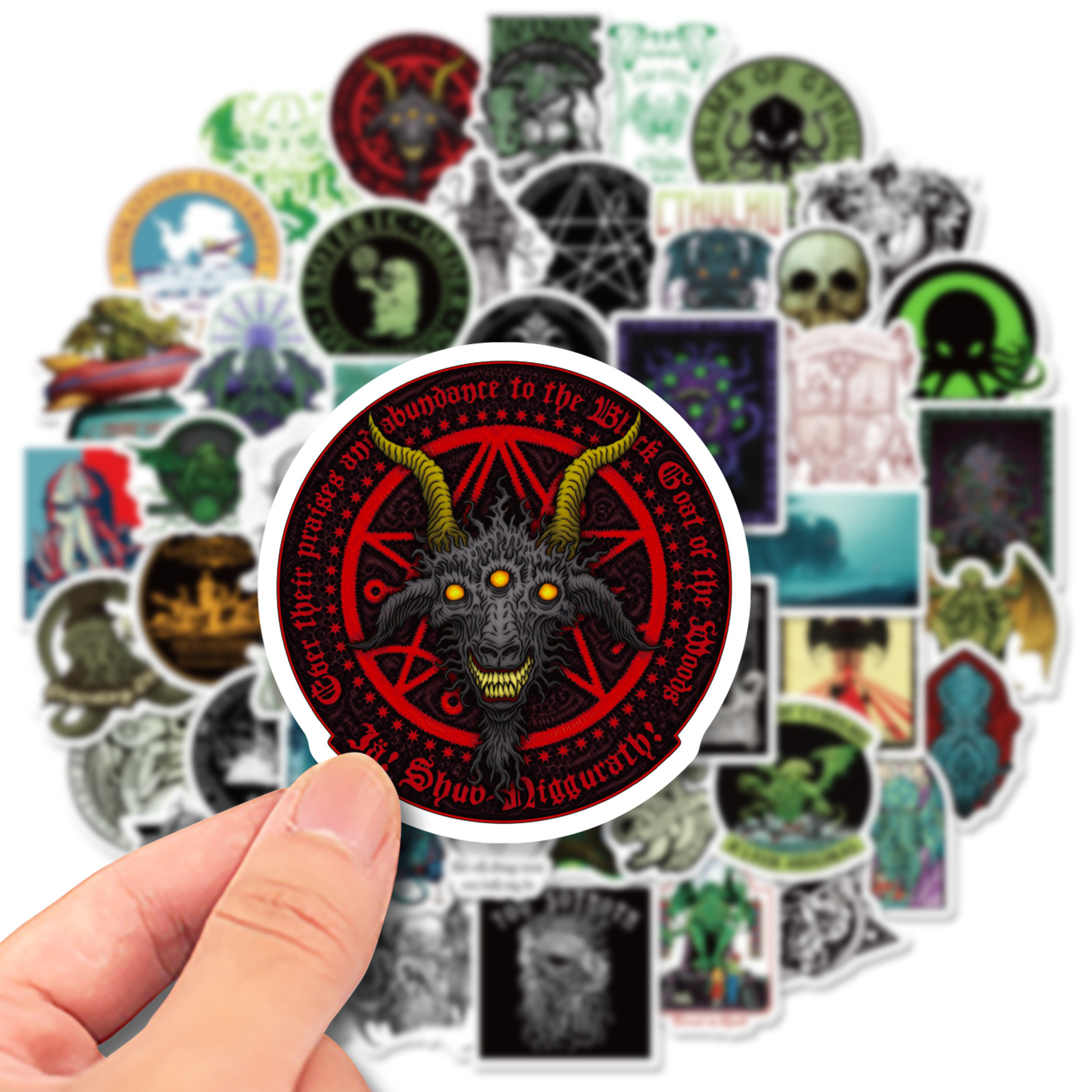 50 stuk cthulhu skelet horror Cartoon stickers voor kinderen en volwassenen Beloningsstickers Journal Laptop Telefoon Stickers